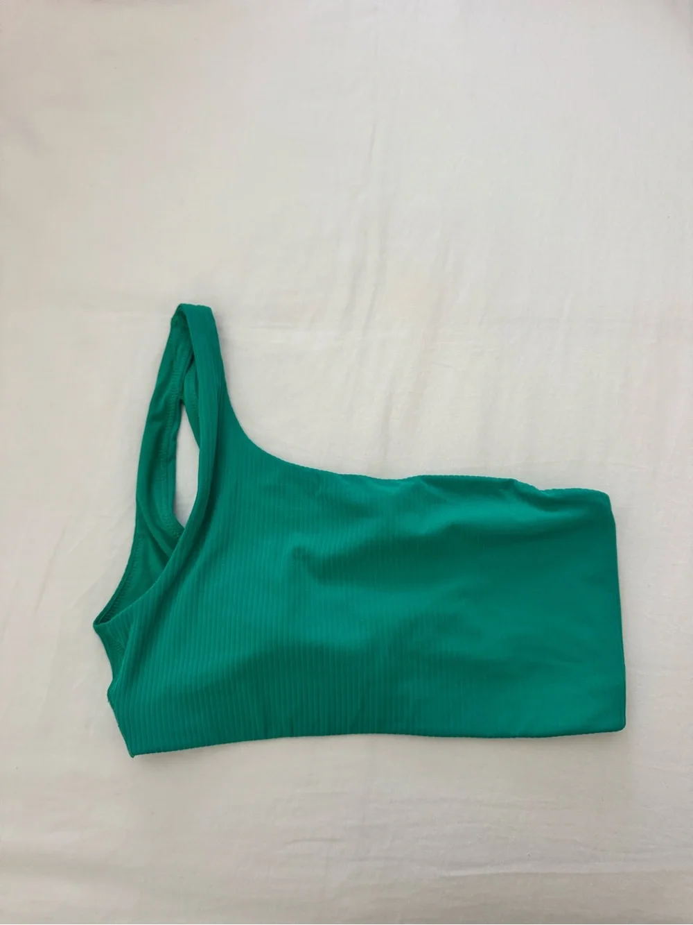 lululemon athletica One-Shoulder Ribbed Sports Bra in Teal Green